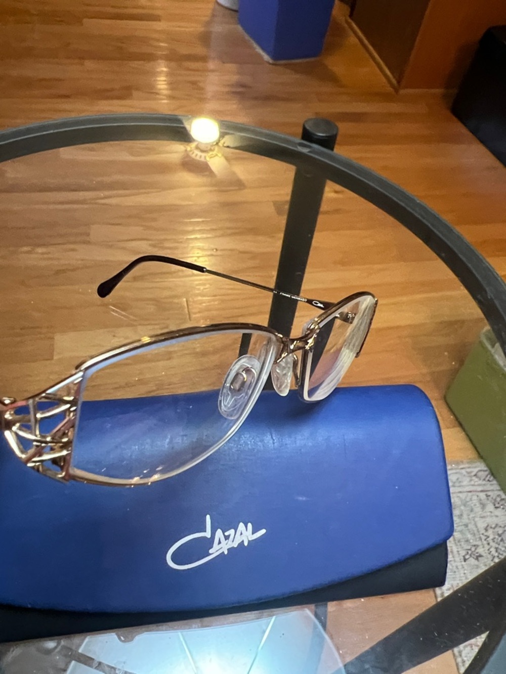 Cazal Gold Frame Eyeglasses with Black Temple Tips
